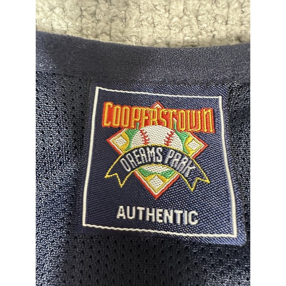 Cooperstown Dreams Park Pullover Mens Medium Navy Blue Windbreaker Jacket - Picture 4 of 14